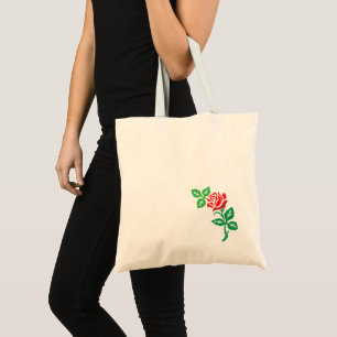 Rotes Rosenblumendesign – Klassische Florale Schön Tragetasche