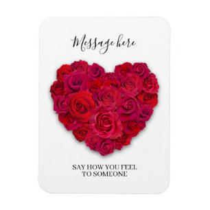 Rotes Rosenherz Minimalistischer Romantischer Benu Magnet