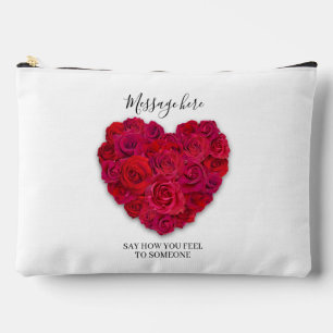 Rotes Rosenherz Romantisches Florales Benutzerdefi Zubehörtasche