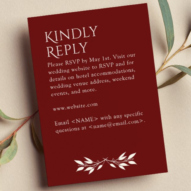 Rotes Rosenholz, Minimalistisch RSVP Karte (Von Creator hochgeladen)