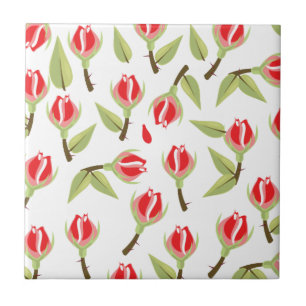 Rotes Rosenmuster Fliese