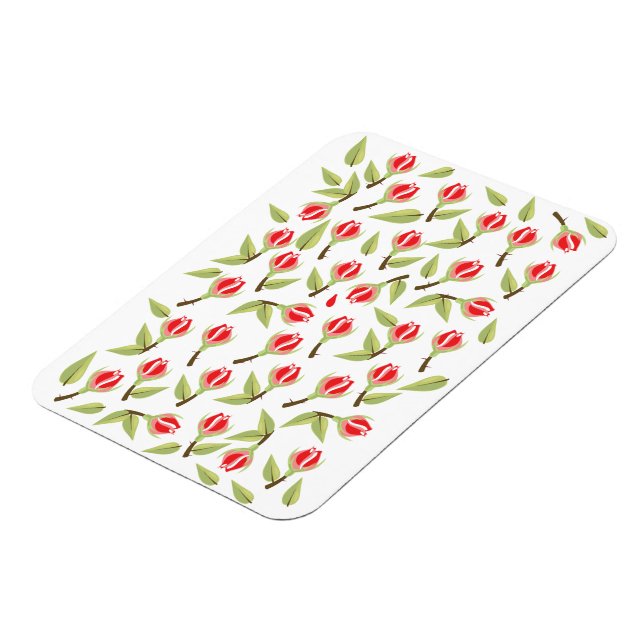 Rotes Rosenmuster Magnet (Linke Seite)