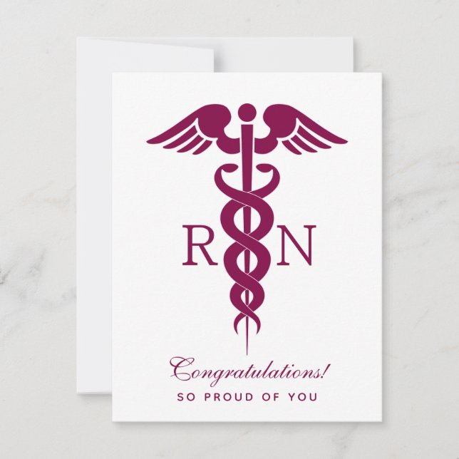 Rotes Rotes Caduceus Krankenzeichen Feiertagskarte (Vorderseite)