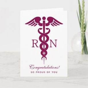 Rotes Rotes Caduceus Krankenzeichen Karte
