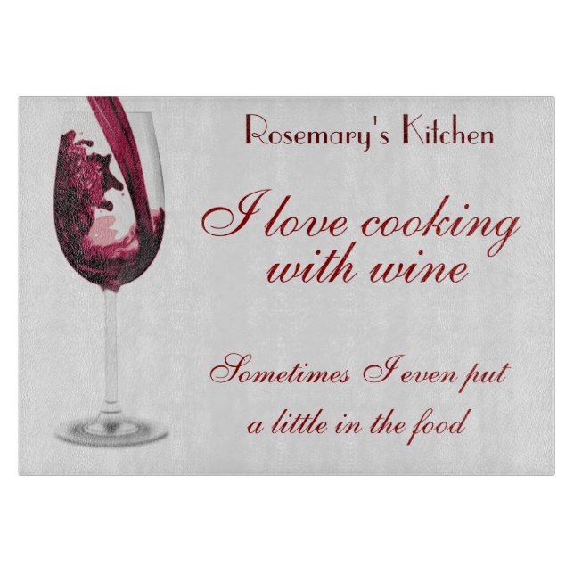 Rotes Rotwein-Schneidebrett Schneidebrett (Vorderseite)