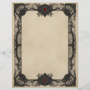 Rotes Rubin-Gotisch-Schreibwarenpapier Briefbogen