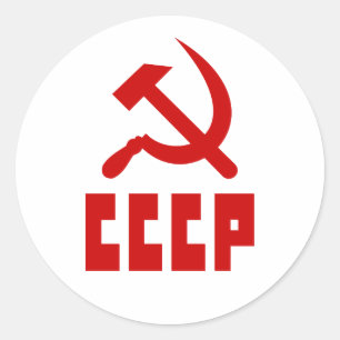 Rotes Russe-Hammer und Sichel des Kommunist-CCCP Runder Aufkleber