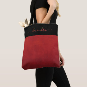 Rotes rustikales ombre personalisiert tasche