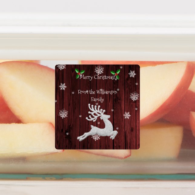 Rotes Rustikales Weihnachtsgebäck Etiketten (Befestigt)