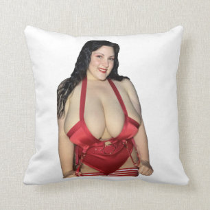 Rotes Satin auf zwei Seiten Kissen