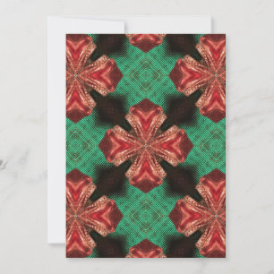 Rotes Satin-Schleifen-Design mit grünem Kreuzbandm Einladung