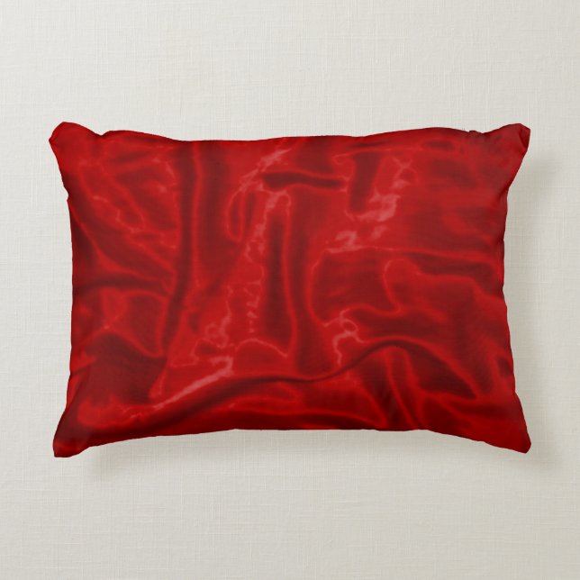 Rotes Satineckkissen Zierkissen (Vorderseite)