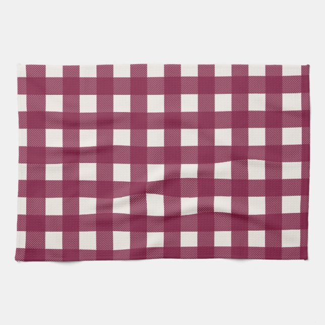 Rotes Schachbrett Geschirrtuch (Horizontal)