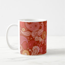 Rotes Scharlachrot Paisley Kaffeetasse
