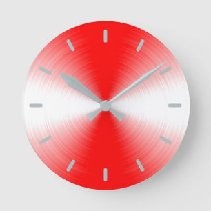 Rotes Scharlachrot Runde Wanduhr