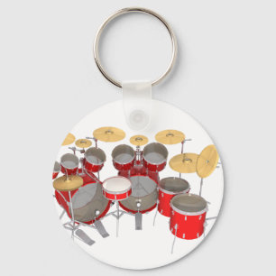 Rotes Schlagzeug-Set: 10-teilig: Schlüsselanhänger
