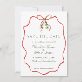 Rotes Schleifenband Winter Save The Date