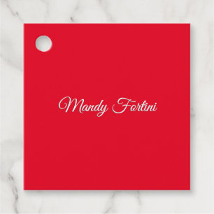 Rotes Schlicht Elegantes Minimalistisches Kalligra Geschenkanhänger