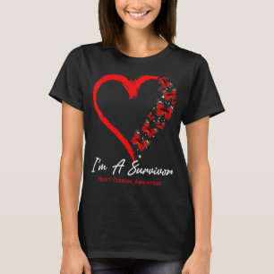 Rotes Schmetterlingsherz Ich bin ein Überlebender  T-Shirt