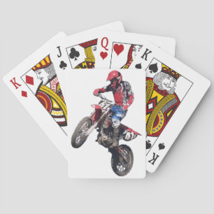 Rotes Schmutz-Fahrrad Spielkarten