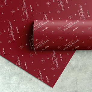 Rotes Schneeflocke-Weihnachten Geschenkpapier