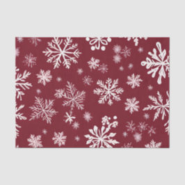 Rotes Schneeflocken-Wasserfarben-Festmotiv Seidenpapier