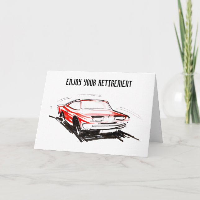 Rotes schnelles Auto genießen Ihre Karte (Vorderseite)