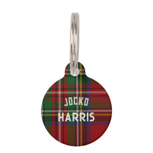 Rotes schottisches Tartan Haustiermarke