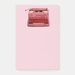 Rotes Schreibmaschinen-Post-it-Zettel Post-it Klebezettel