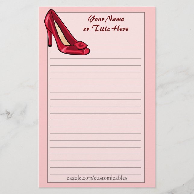 Rotes Schuh-Briefpapier Briefpapier (Vorderseite)