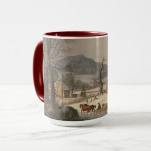 Rotes Schulhaus (Land-Szene) 1858 Tasse