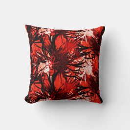 Rotes Schwarz & Weiß Moderne Elegante Abstrakte Bl Kissen