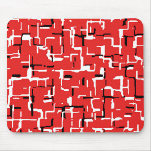 Rotes Schwarz-weißes Cooles Muster Mousepad