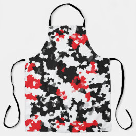 Rotes Schwarz-weißes unregelmäßiges Abstract-Desig Schürze