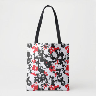 Rotes Schwarz-weißes unregelmäßiges Abstract-Desig Tasche