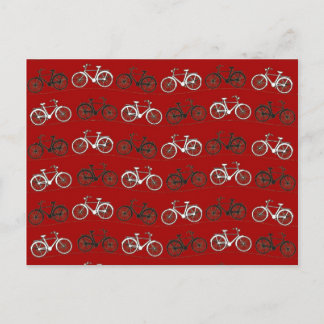 Rotes Schwarz-weißes Vintages Fahrrad Fahrrad Postkarte