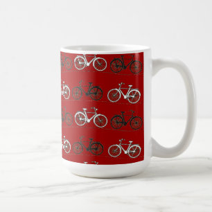 Rotes Schwarz-weißes Vintages Kaffeetasse