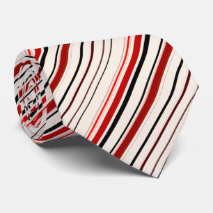 Rotes Schwarzes Beige - Braune Streifen Krawatte
