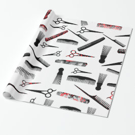 Rotes Schwarzes des natürlichen Haares Geschenkpapier