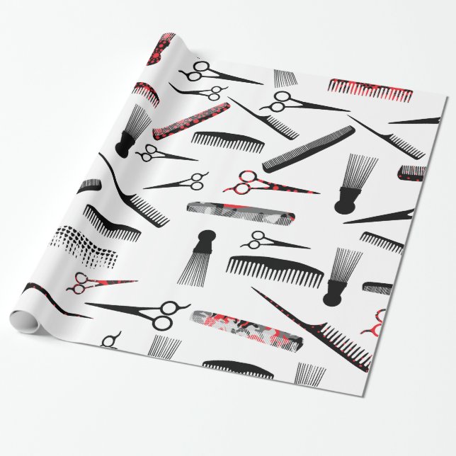 Rotes Schwarzes des natürlichen Haares Geschenkpapier (Ungerollt)