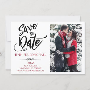 Rotes Schwarzes Foto Save the Date