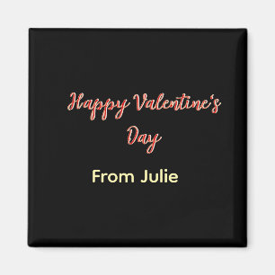 Rotes schwarzes glückliches Valentinstag von Name  Magnet