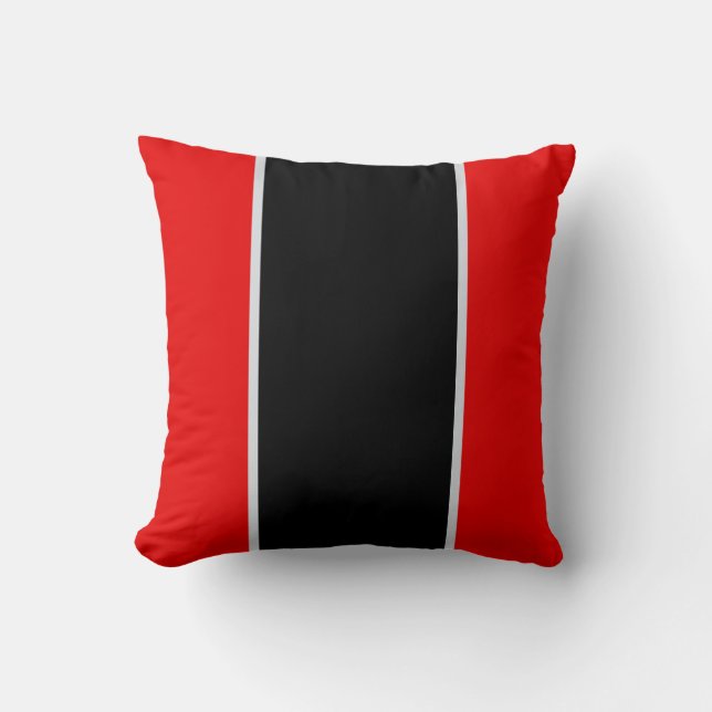 Rotes schwarzes graues Wurfs-Kissen Kissen (Vorderseite)