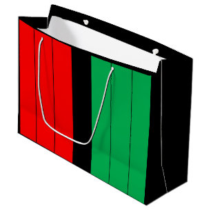 Rotes schwarzes grünes Streifen-Muster Kwanzaas Große Geschenktüte