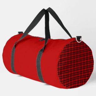Rotes schwarzes Karomuster groß Duffle Bag