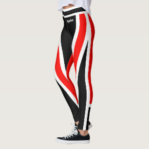 Rotes Schwarzes Quadrat Leggings