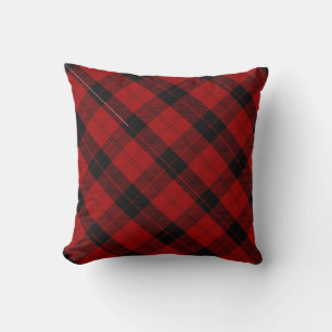 Rotes schwarzes Tartan-Weihnachten Kissen
