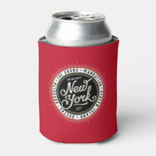 Rotes, Schwarzes und Weiß-New Yorker City-Logo Dosenkühler
