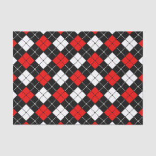 Rotes Schwarzweiss-Rauten-Muster Seidenpapier