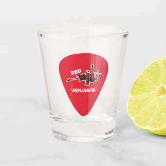 Rotes Schwarzweiß-Schießglas für Pick-Logos Schnapsglas